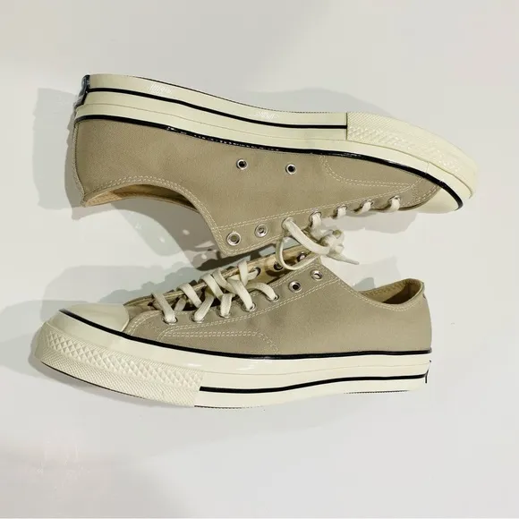 Converse 70 Low Recycled Canvas Papyrus/Black/Egret Sneakers 172680C Sz 13M/15W