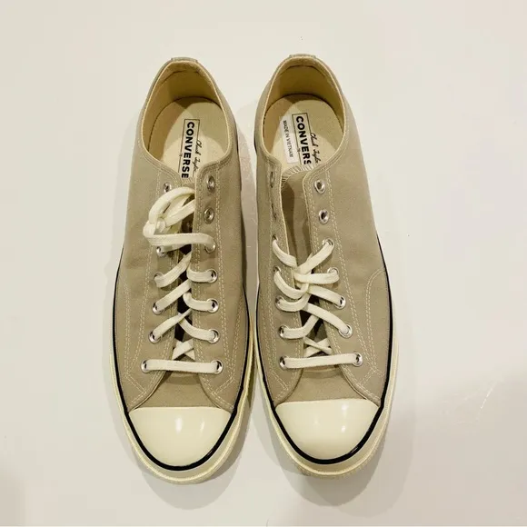 Converse 70 Low Recycled Canvas Papyrus/Black/Egret Sneakers 172680C Sz 13M/15W