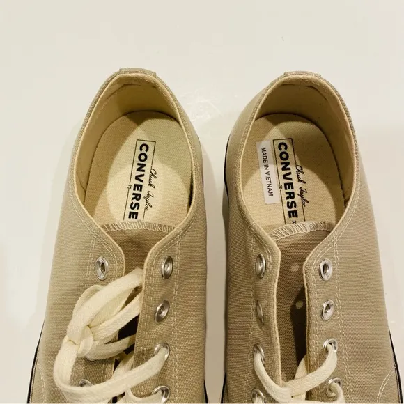 Converse 70 Low Recycled Canvas Papyrus/Black/Egret Sneakers 172680C Sz 13M/15W