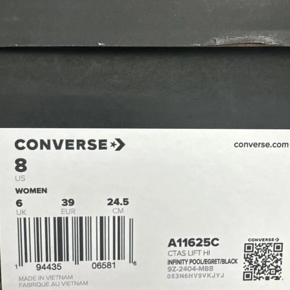 Converse 8 Chuck Taylor All Star Lift Hi Sneaker Infinity Pool Blue
