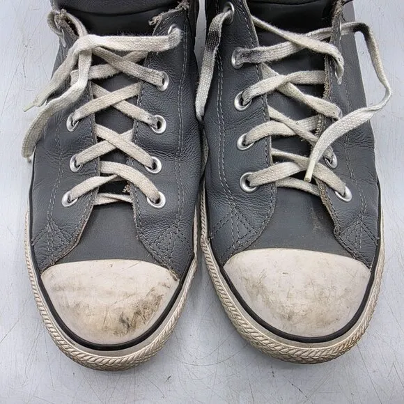 Converse All Star Chuck Taylor Street Mid Mens Size 12 Gray Shoes Leather Casual