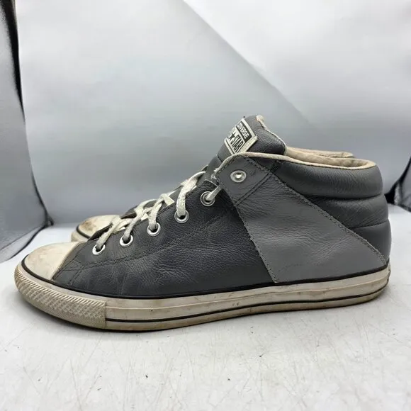 Converse All Star Chuck Taylor Street Mid Mens Size 12 Gray Shoes Leather Casual