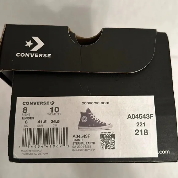 Converse All-Star High Top Canvas Eternal Earth/White/Black Women’s 10 Men’s 9