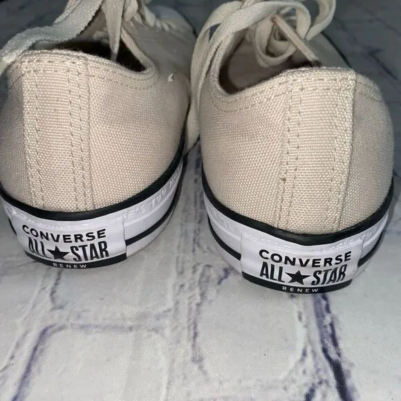 Converse All Star Sneakers  Men’s Size 6.5 Women’s Size 8.5 Renew Canvas Beige
