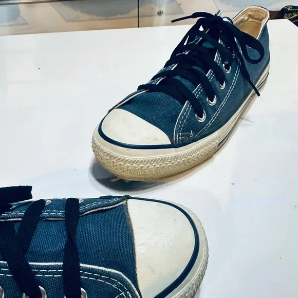 Converse All Star Vintage MADE IN USA Classic Lo Top Blue Canvas Sneakers