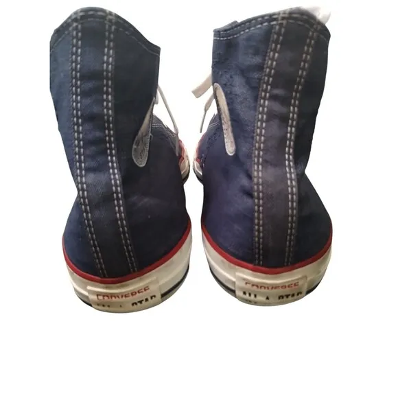 CONVERSE ALL STARS Blue w Red Stripe Chuck Taylor Hightops Mens Redline 13