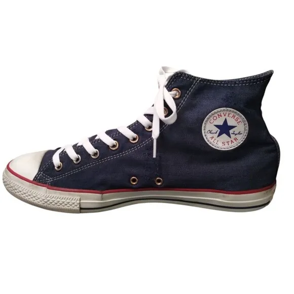 CONVERSE ALL STARS Blue w Red Stripe Chuck Taylor Hightops Mens Redline 13