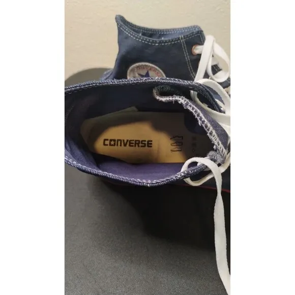 CONVERSE ALL STARS Blue w Red Stripe Chuck Taylor Hightops Mens Redline 13