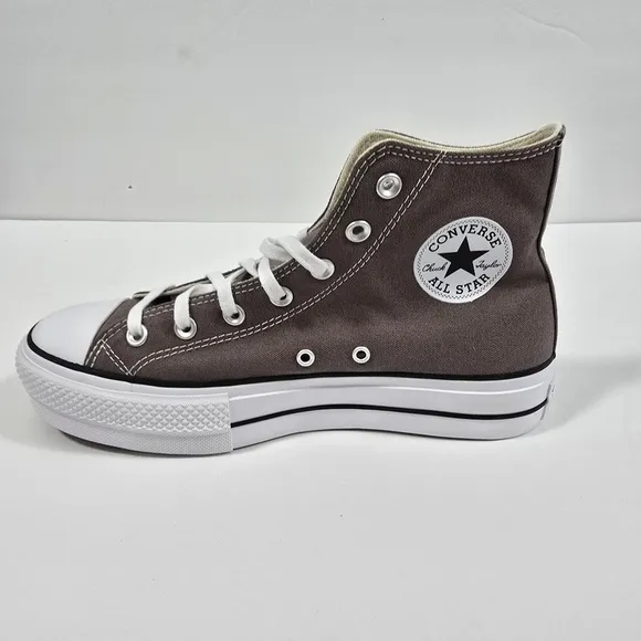 Converse All Stars Canvas Chunks Trainer  Gray High-Top Sneakers Womens Size 9.5