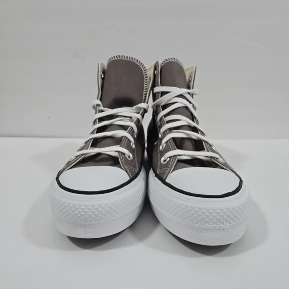 Converse All Stars Canvas Chunks Trainer  Gray High-Top Sneakers Womens Size 9.5