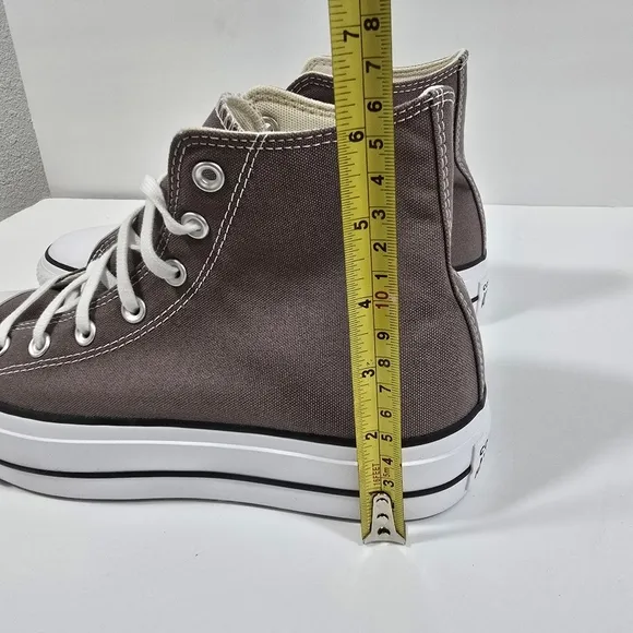 Converse All Stars Canvas Chunks Trainer  Gray High-Top Sneakers Womens Size 9.5