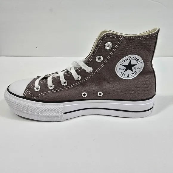 Converse All Stars Canvas Chunks Trainer  Gray High-Top Sneakers Womens Size 9.5