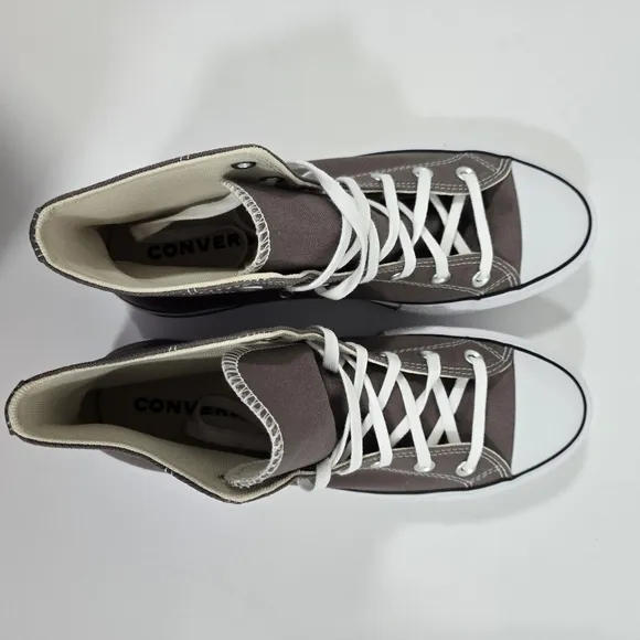 Converse All Stars Canvas Chunks Trainer  Gray High-Top Sneakers Womens Size 9.5