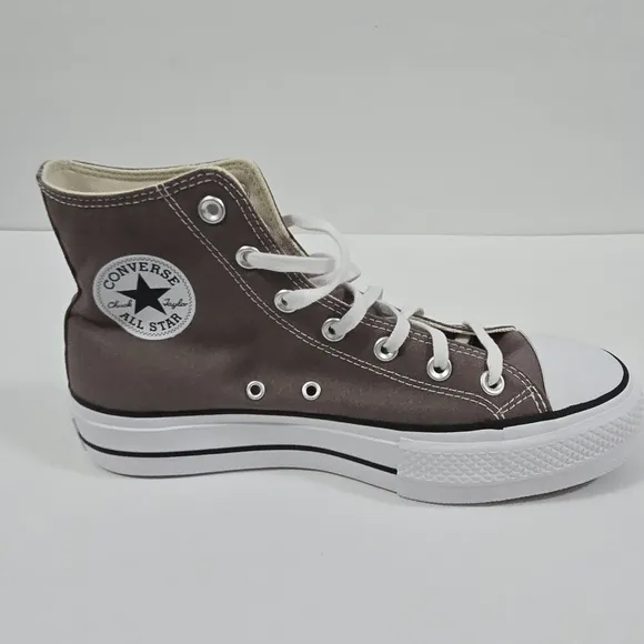 Converse All Stars Canvas Chunks Trainer  Gray High-Top Sneakers Womens Size 9.5