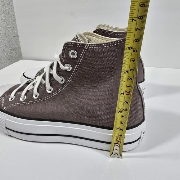 Converse All Stars Canvas Chunks Trainer  Gray High-Top Sneakers Womens Size 9.5