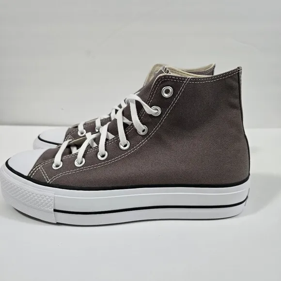 Converse All Stars Canvas Chunks Trainer  Gray High-Top Sneakers Womens Size 9.5