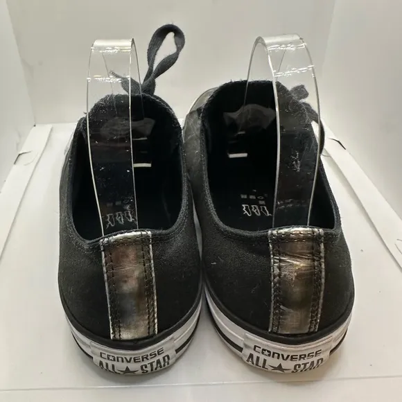 Converse Black and Silver Sneakers with Canvas Material