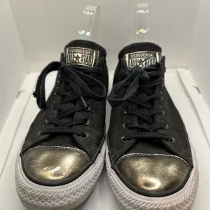 Converse Black and Silver Sneakers with Canvas Material