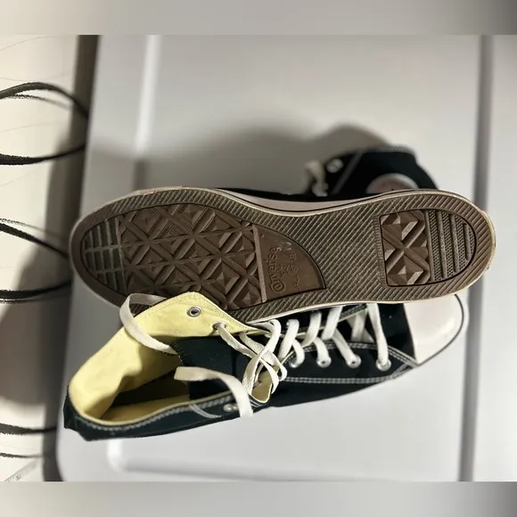 Converse Black and White High-Top Sneakers, Canvas, Like New Men’s 14 Women’s 16
