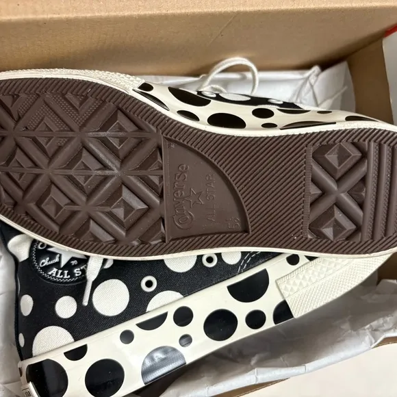 Converse Black and White Polka Dot High-Top Sneakers