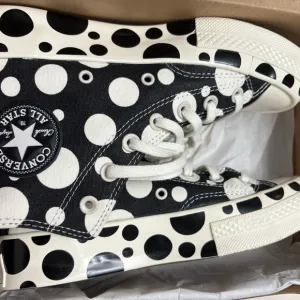 Converse Black and White Polka Dot High-Top Sneakers