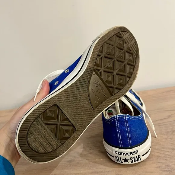 Converse Blue Canvas Low Top Sneakers