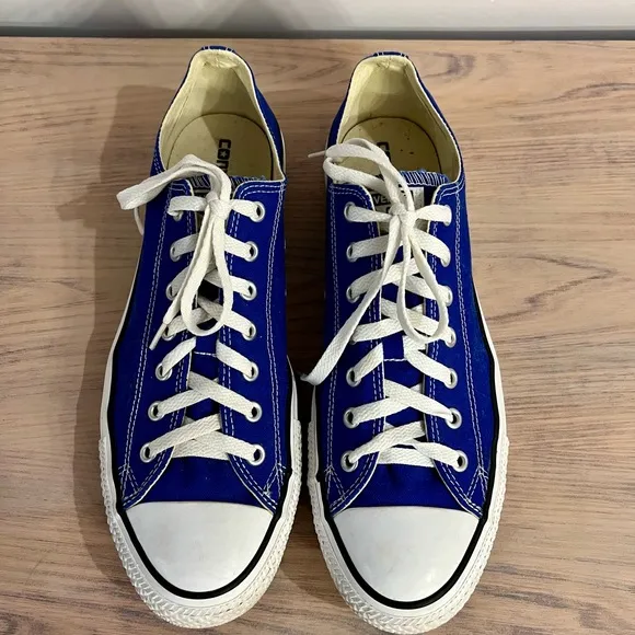 Converse Blue Canvas Low Top Sneakers