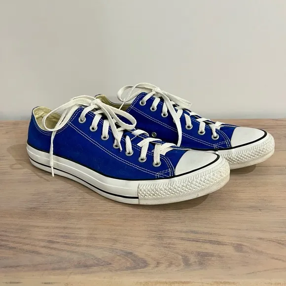 Converse Blue Canvas Low Top Sneakers