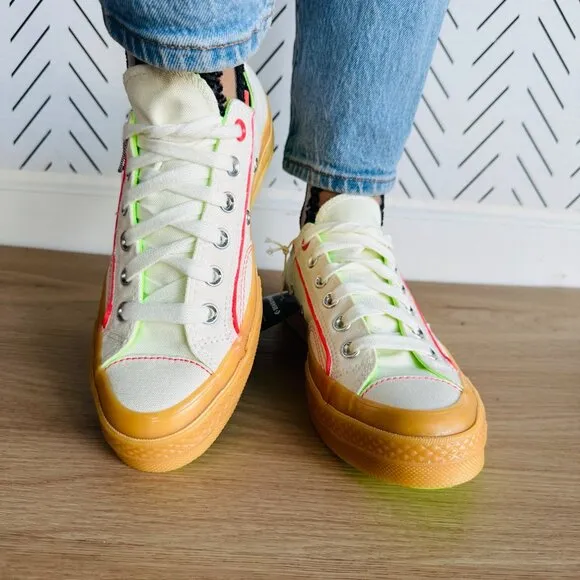 ⭐Converse Chuck 70 Retro Hoops Women's Shoes Sz 7.5 Sneakers Beige Neon  A10929C