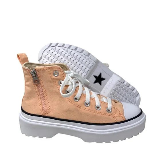Converse Chuck Lugged Lift Hi Platform Sneaker Kids Women's Coral Canvas A03968C