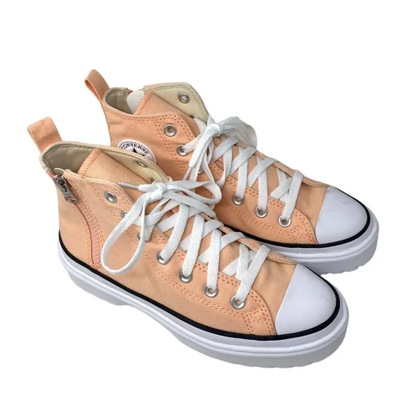 Converse Chuck Lugged Lift Hi Platform Sneaker Kids Women's Coral Canvas A03968C