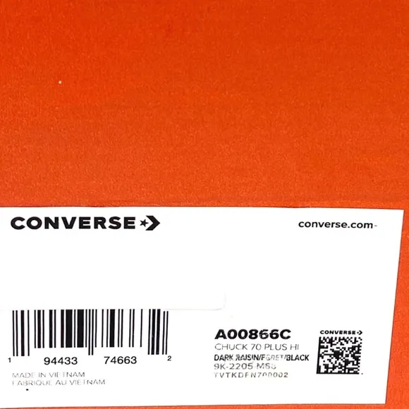 Converse Chuck Taylor 70 Plus High Top Canvas Purple Women’s Sneakers A00866C