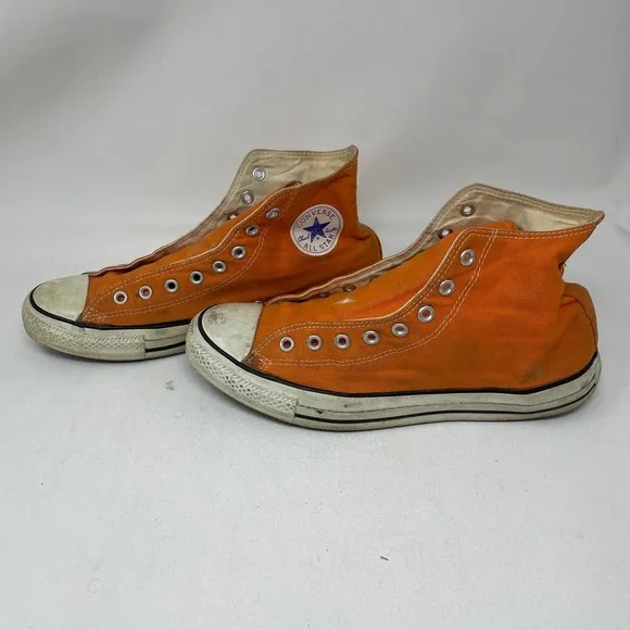Converse Chuck Taylor All Star High Top Sneakers Orange Canvas Men's Size 11
