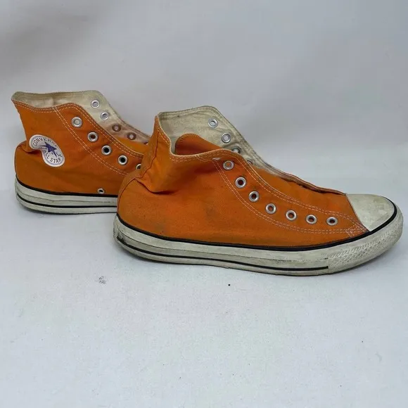 Converse Chuck Taylor All Star High Top Sneakers Orange Canvas Men's Size 11