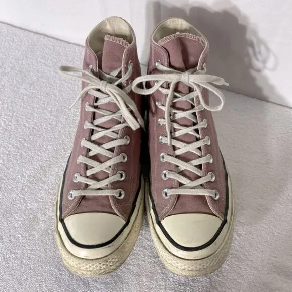 Converse Chuck Taylor Mauve Pink Canvas Lace Up High Top Sneakers 9/11