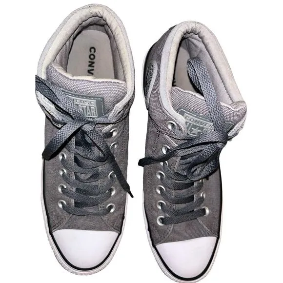 Converse Chuck Taylor Shoe Mens 9.5 Gray Canvas High Top Thunder Sneaker 155470C