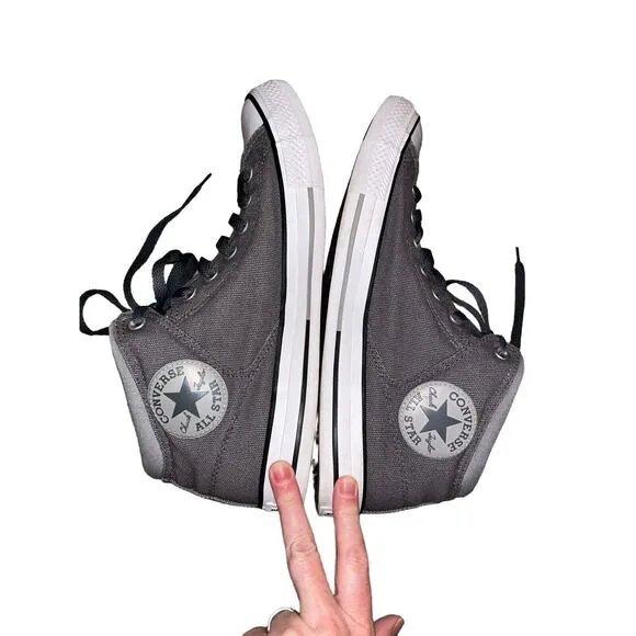 Converse Chuck Taylor Shoe Mens 9.5 Gray Canvas High Top Thunder Sneaker 155470C
