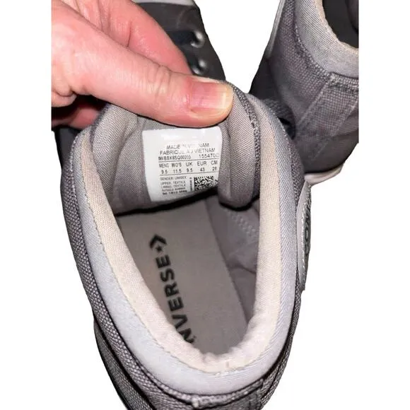 Converse Chuck Taylor Shoe Mens 9.5 Gray Canvas High Top Thunder Sneaker 155470C