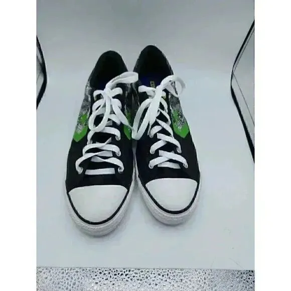 Converse Cons Graphic Print Mens Size 8.5 / Wmns 10.5 Black Green White 142992C