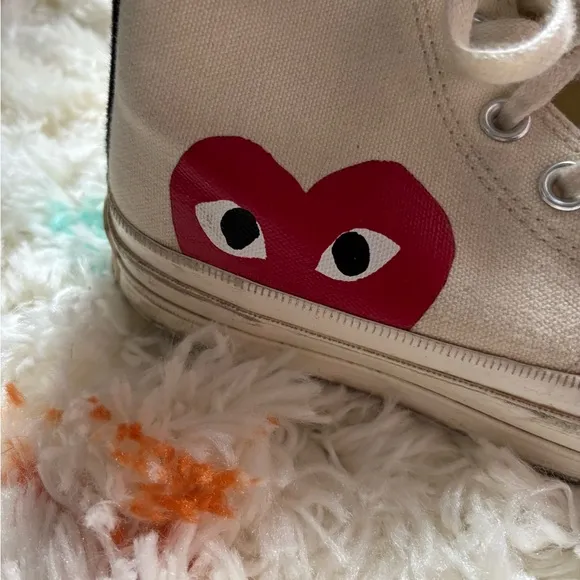 Converse Cream Canvas Sneakers with Rubber Toe Caps