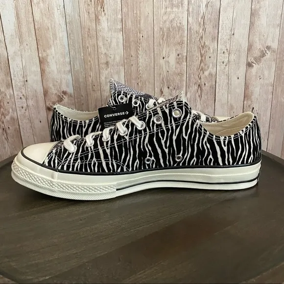 Converse CTAS 70 Ox Black Egret Suede Canvas Low Sneakers Size 12 Men