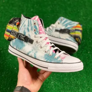 Converse CTAS Buckle Up Hi Top Mens Casual Shoes Blue Pink 168265C NEW* Sz 10