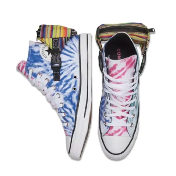 Converse CTAS Buckle Up Hi Top Mens Casual Shoes Blue Pink 168265C NEW* Sz 10