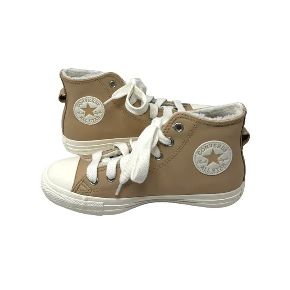 Converse CTAS Hi Leather Faux Fur Epic Dune Sneakers Casual Women Shoes A07945C