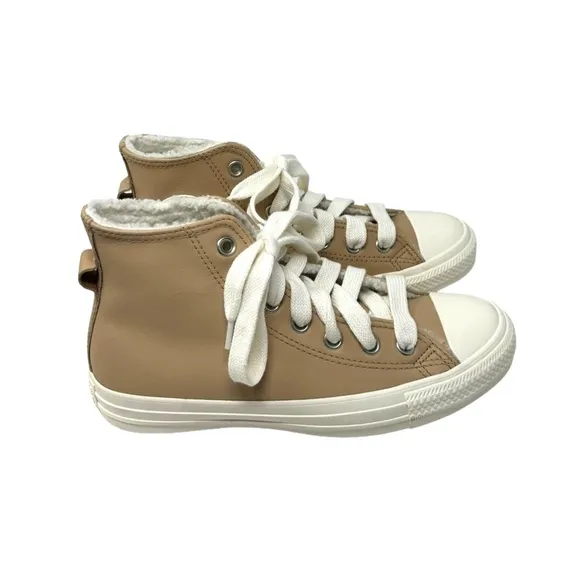 Converse CTAS Hi Leather Faux Fur Epic Dune Sneakers Casual Women Shoes A07945C