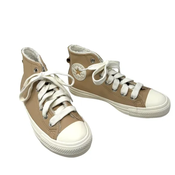 Converse CTAS Hi Leather Faux Fur Epic Dune Sneakers Casual Women Shoes A07945C