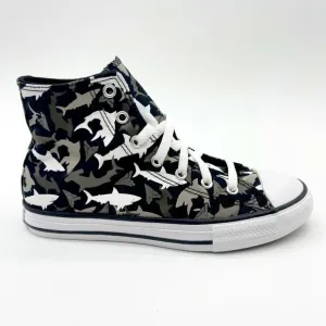 Converse CTAS Hi Shark Bite Black Red Junior Kids Casual Shoes 666888F