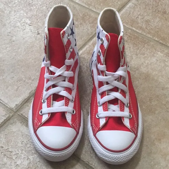 Converse CTAS HI Top Stars Stripes USA Flag Canvas Sneakers