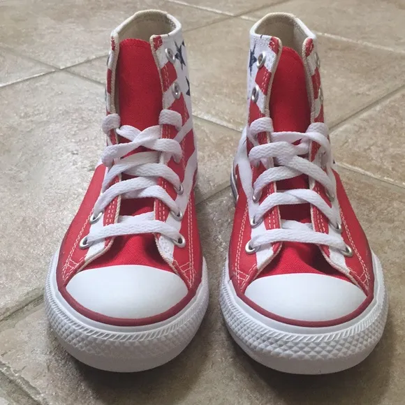 Converse CTAS HI Top Stars Stripes USA Flag Canvas Sneakers
