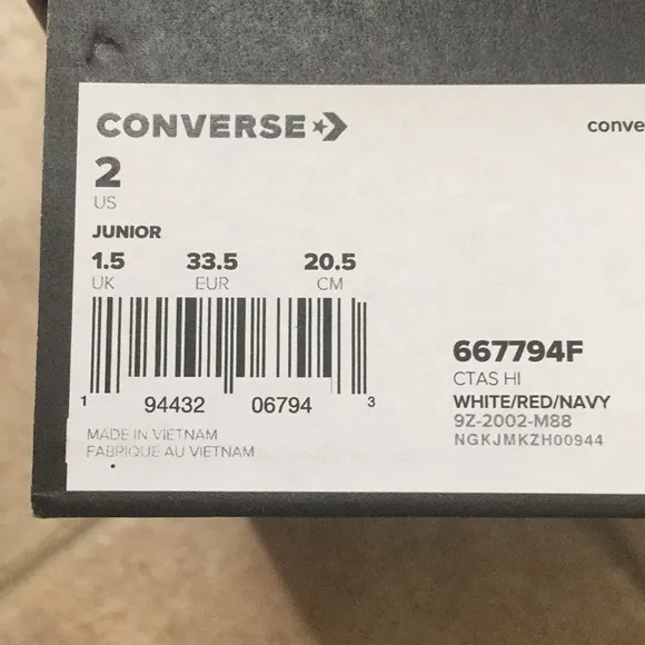 Converse CTAS HI Top Stars Stripes USA Flag Canvas Sneakers